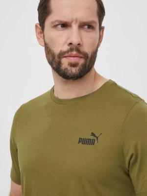 Puma t-shirt męski kolor zielony gładki 586669