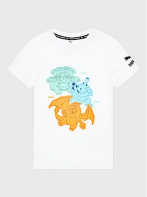 Puma T-Shirt Pokemon 536429 Biały Regular Fit