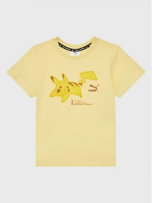 Puma T-Shirt Pokemon 536429 Żółty Regular Fit