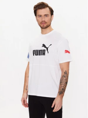 Puma T-Shirt Power Colourblock 673321 Biały Relaxed Fit