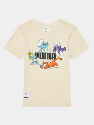 Puma T-Shirt Puma X The Smurfs 622981 Écru Regular Fit