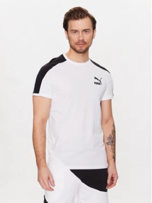 Puma T-Shirt T7 Iconic 538204 Biały Slim Fit