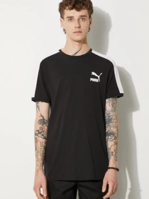 Puma t-shirt  T7 męski kolor czarny z aplikacją 538204