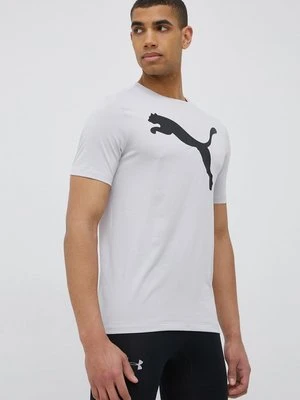 Puma t-shirt treningowy Active Big Logo 586724 kolor szary z nadrukiem