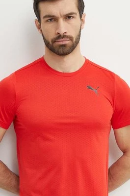 Puma t-shirt treningowy Favourite Blaster kolor czerwony gładki 522351