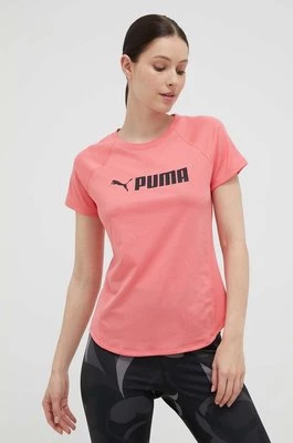 Puma t-shirt treningowy Fit Logo kolor różowy