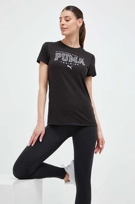 Puma t-shirt treningowy Graphic Tee Fit kolor czarny