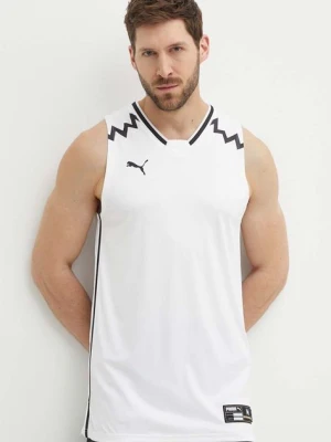 Puma t-shirt treningowy Hoops Team Game kolor biały 676628
