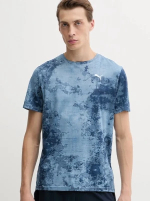 Puma t-shirt treningowy męski kolor niebieski wzorzysty 526718