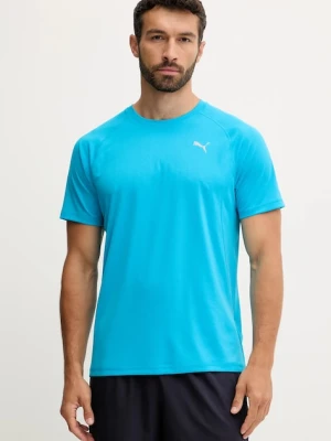 Puma t-shirt treningowy męski kolor niebieski z nadrukiem 526600