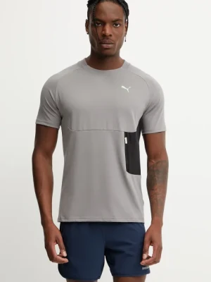 Puma t-shirt treningowy męski kolor szary z nadrukiem 629673