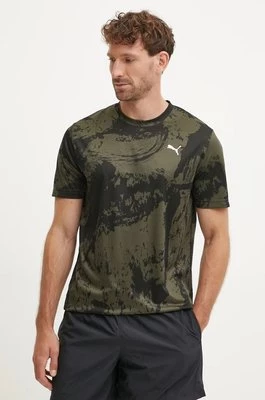 Puma t-shirt treningowy Train All Day kolor zielony wzorzysty 525729