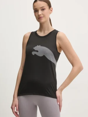 Puma top treningowy Train All Day Big Logo kolor czarny 526672