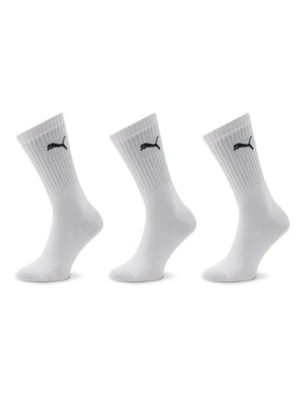 Puma Zestaw 3 par wysokich skarpet unisex 907940 02 Biały