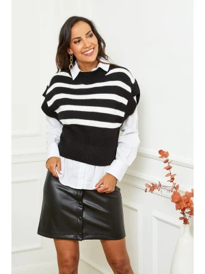 Pura Maglia Bezrękawnik w kolorze czarno-białym rozmiar: 34/36