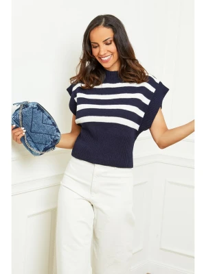 Pura Maglia Bezrękawnik w kolorze granatowo-białym rozmiar: 38/40