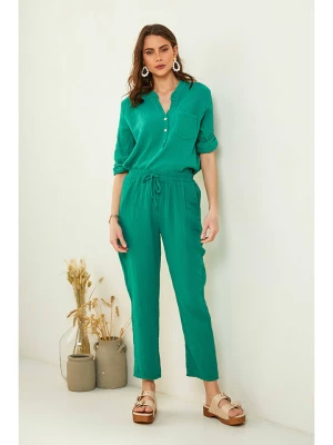 Pure Cotton Spodnie w kolorze zielonym rozmiar: S/M