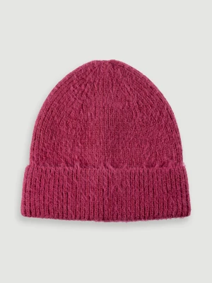 Purpurowa czapka w prążek Top Secret