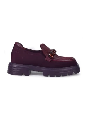 Purpurowe płaskie buty z lekką gumową podeszwą Jeannot