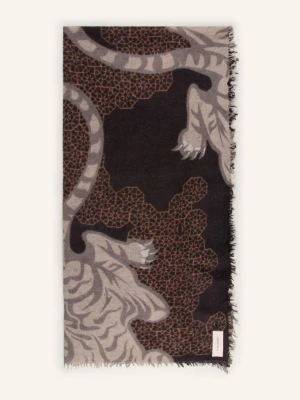 Purschoen Kaszmirowy Szal Bengal Tiger schwarz czarny