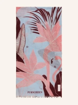 Purschoen Szal Z Kaszmiru Flamingo blau