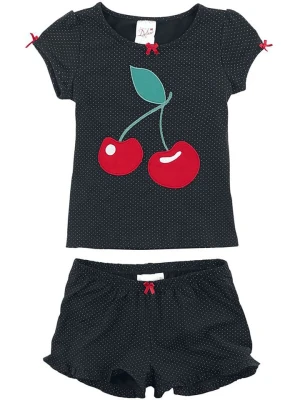 Pussy Deluxe Piżama "Dotties & Cherry" w kolorze czarnym rozmiar: 122/128