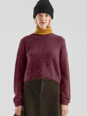 Puszysty sweter z dzianiny QS czerwony