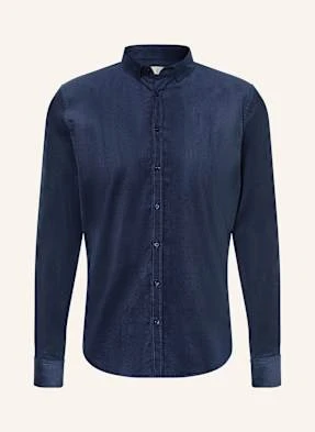 q1 Manufaktur Koszula Sztruksowa Extra Slim Fit blau