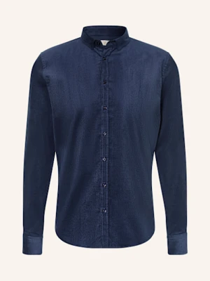 q1 Manufaktur Koszula Sztruksowa Extra Slim Fit blau