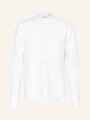 q1 Manufaktur Lniana Koszula O Kroju Slim Relaxed Fit Z Kołnierzem Stójką weiss