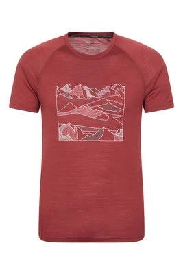Quest męski tshirt z wełny Merino - Burgundy Mountain Warehouse