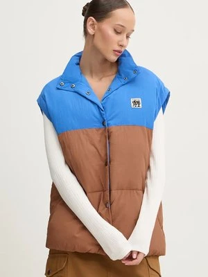 Quiksilver bezrękawnik Puff Jacket damski kolor brązowy zimowy EQYJK04113