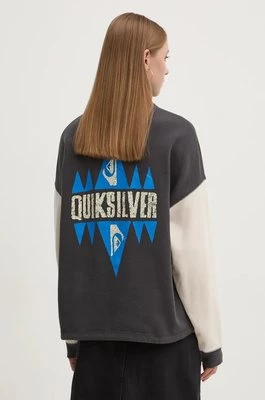 Quiksilver bluza bawełniana Block Screen damska kolor szary z nadrukiem EQYFT04992