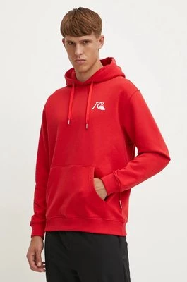 Quiksilver bluza Dna Bubble Logo Hoodie męska kolor czerwony z kapturem z nadrukiem AQYFT03372