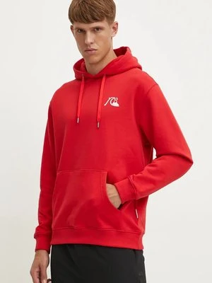 Quiksilver bluza Dna Bubble Logo Hoodie męska kolor czerwony z kapturem z nadrukiem AQYFT03372