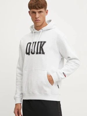 Quiksilver bluza Griffin Hoodie męska kolor szary z kapturem z nadrukiem AQYFT03407