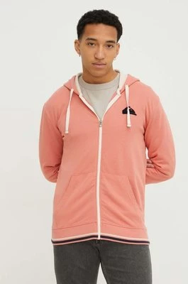 Quiksilver bluza męska kolor różowy z kapturem z aplikacją