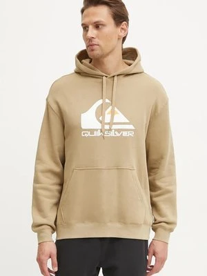 Quiksilver bluza męska kolor zielony z kapturem