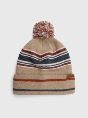 Quiksilver czapka kolor beżowy z grubej dzianiny
