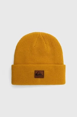Quiksilver czapka kolor żółty z grubej dzianiny