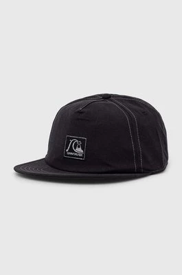 Quiksilver czapka z daszkiem bawełniana kolor czarny z aplikacją