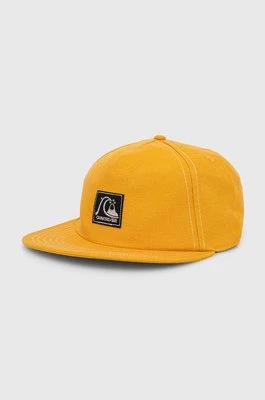 Quiksilver czapka z daszkiem bawełniana kolor żółty z aplikacją