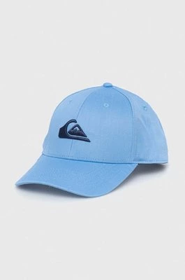 Quiksilver czapka z daszkiem kolor niebieski gładka