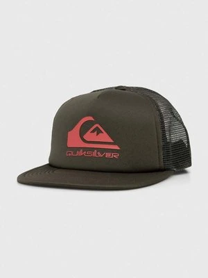 Quiksilver czapka z daszkiem kolor zielony wzorzysta