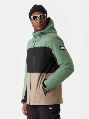 Quiksilver Kurtka snowboardowa Sycamore Block EQYTJ03503 Zielony Relaxed Fit
