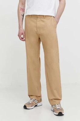 Quiksilver spodnie bawełniane kolor beżowy proste