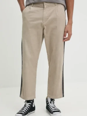 Quiksilver spodnie sztruksowe Roller Line Pant kolor beżowy w fasonie chinos EQYNP03305