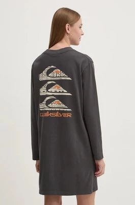 Quiksilver sukienka bawełniana Ls Tee Dress kolor szary mini prosta EQYFT04989