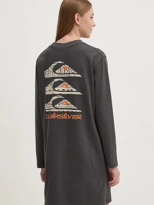 Quiksilver sukienka bawełniana Ls Tee Dress kolor szary mini prosta EQYFT04989