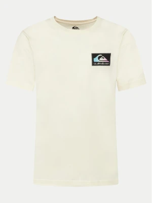 Quiksilver T-Shirt Back Flash EQYZT07605 Écru Regular Fit Kremowy